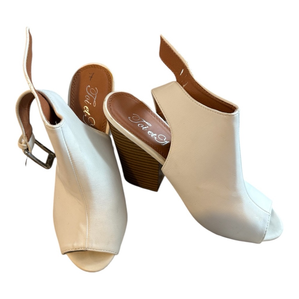 White Peep-Toe Heels
